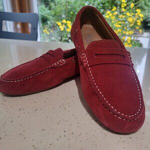 Red Suede Loafers Ladies 8 Flats